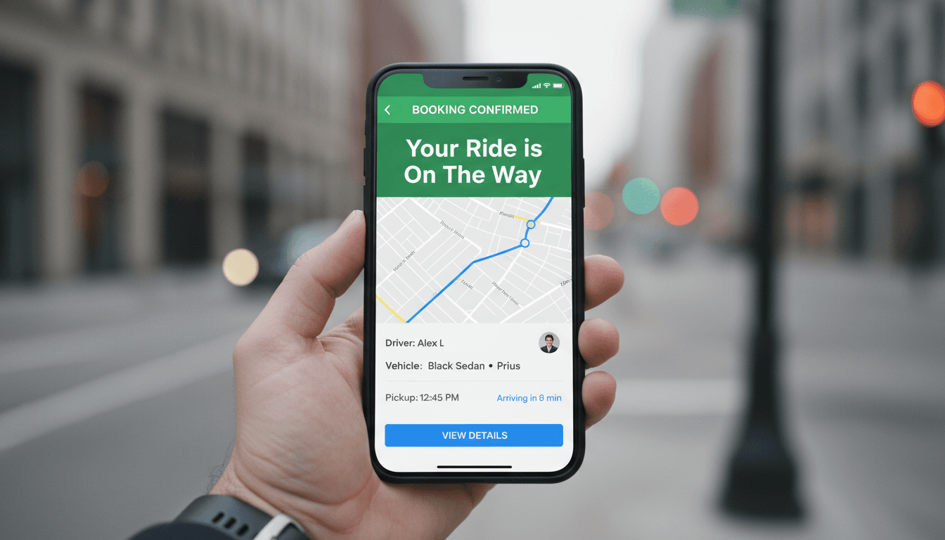 Booking confirmation on smartphone