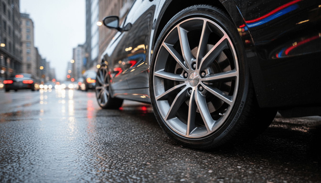 Business class sedan close-up shot