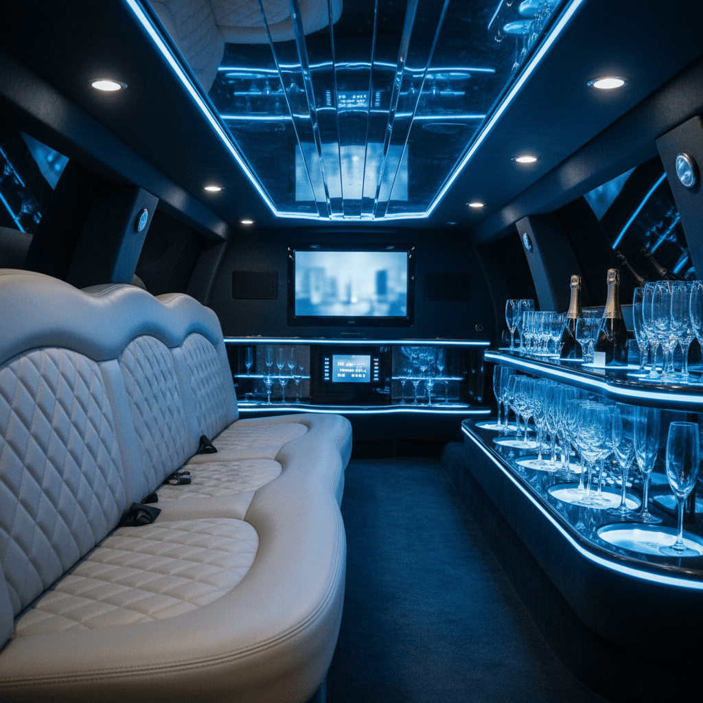 Stretch limousine interior
